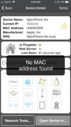 Failing to find MAC address